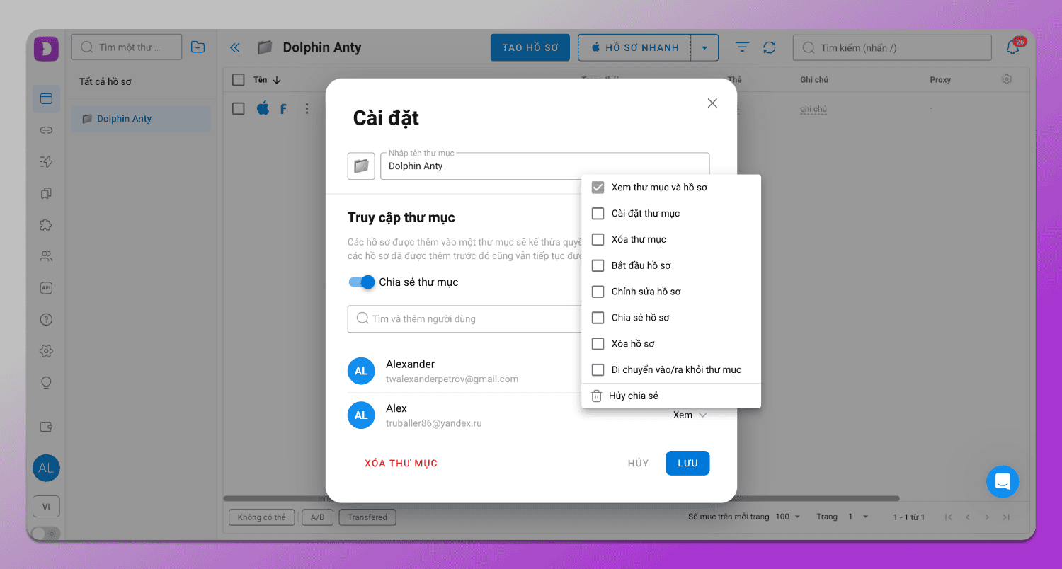 Folder Sharing Dolphin Anty