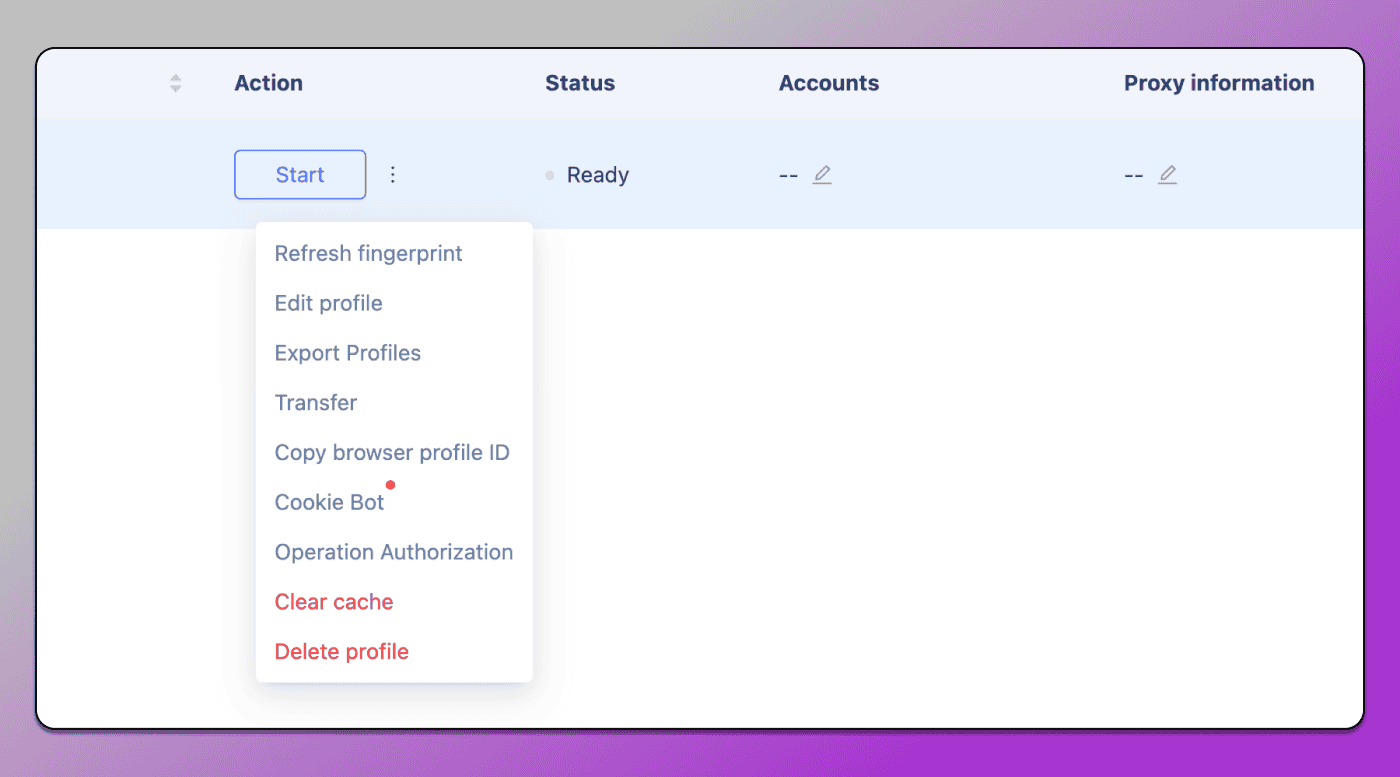 Profile management MoreLogin Dolphin Anty