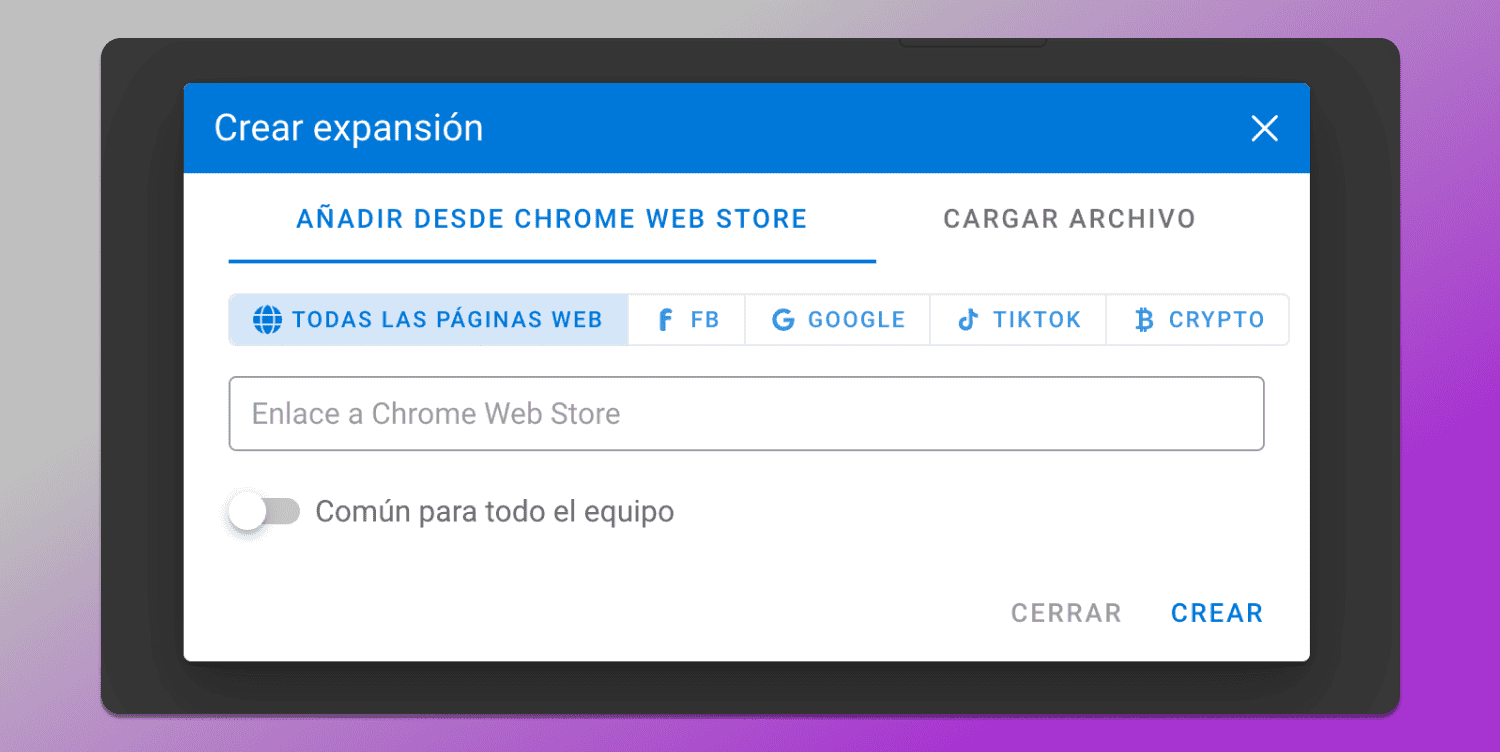 Add Extension Dolphin Anty