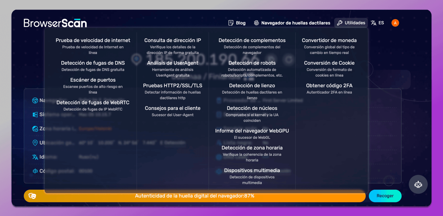 BrowserScan Website Dolphin Anty