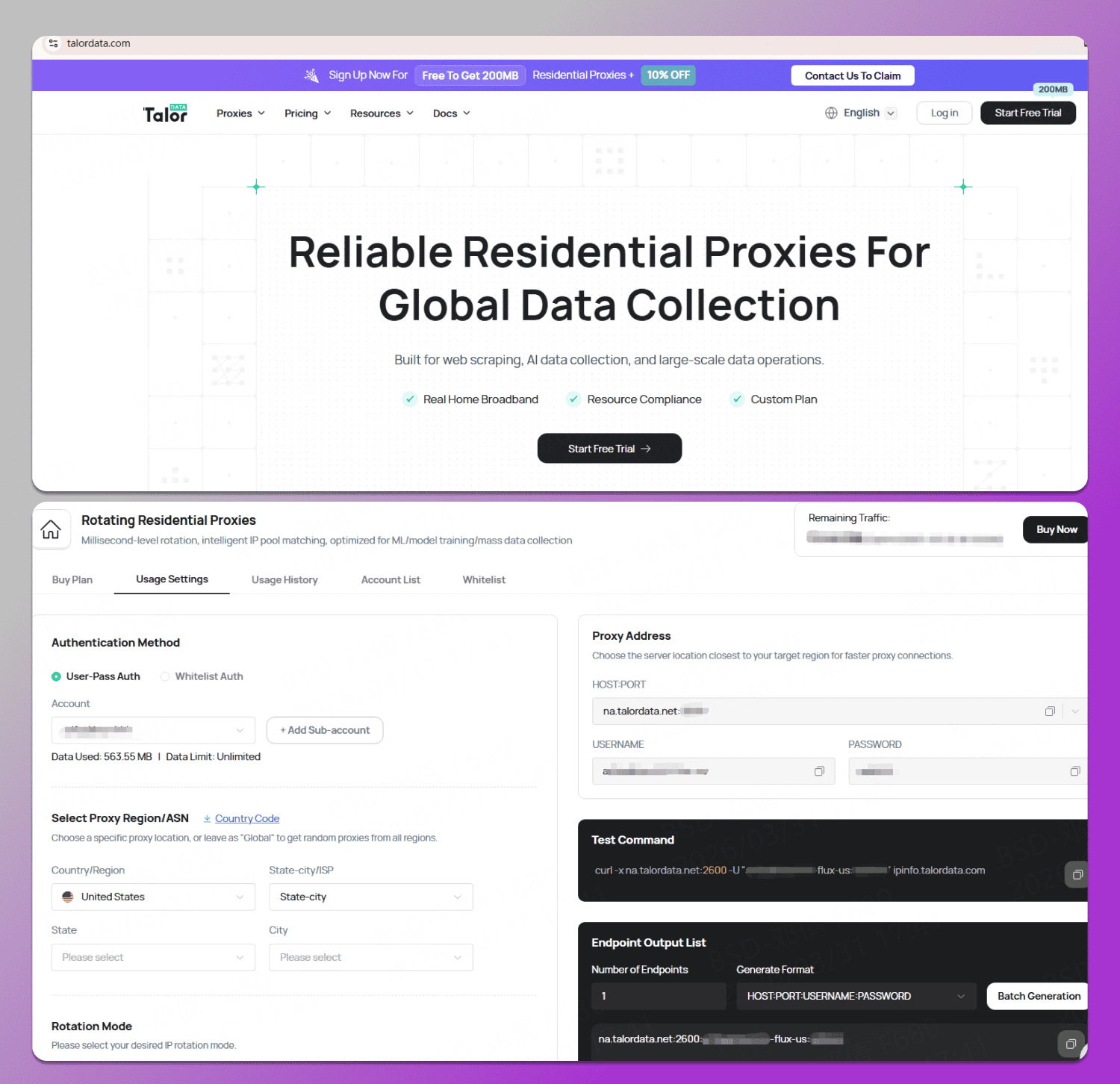 TalorData Dashboard Dolphin Anty