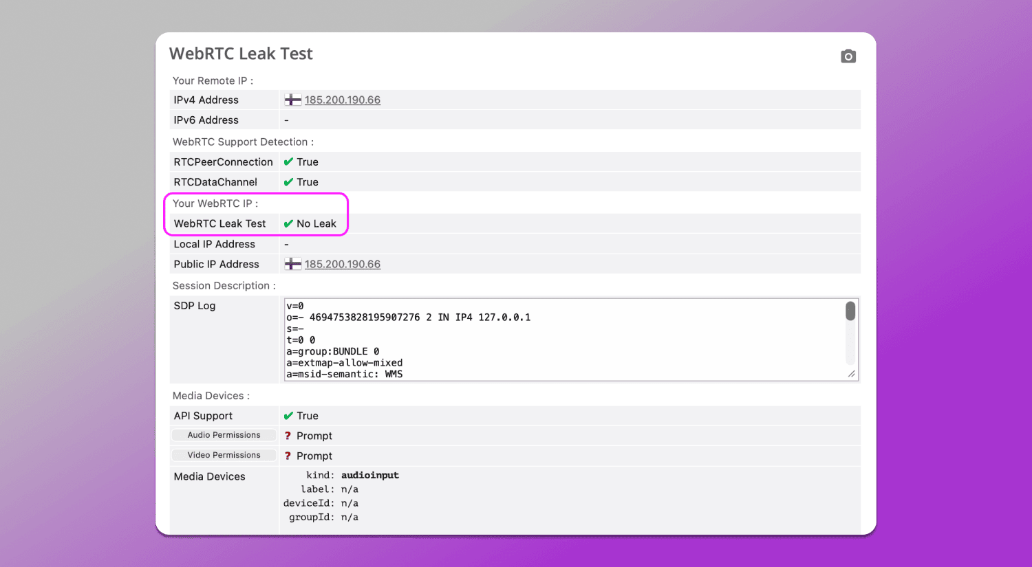 WebRTC Dolphin Anty