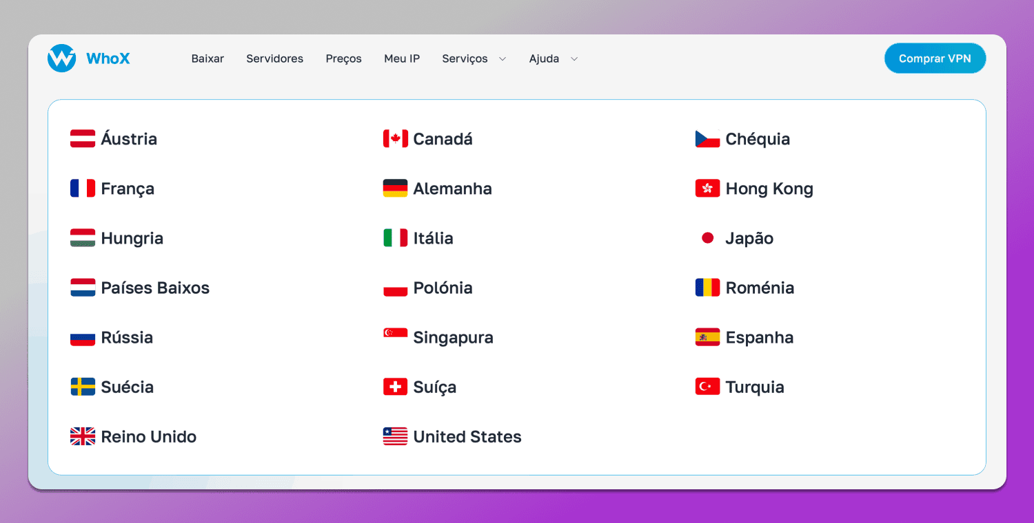 WhoX VPN Locations Dolphin Anty