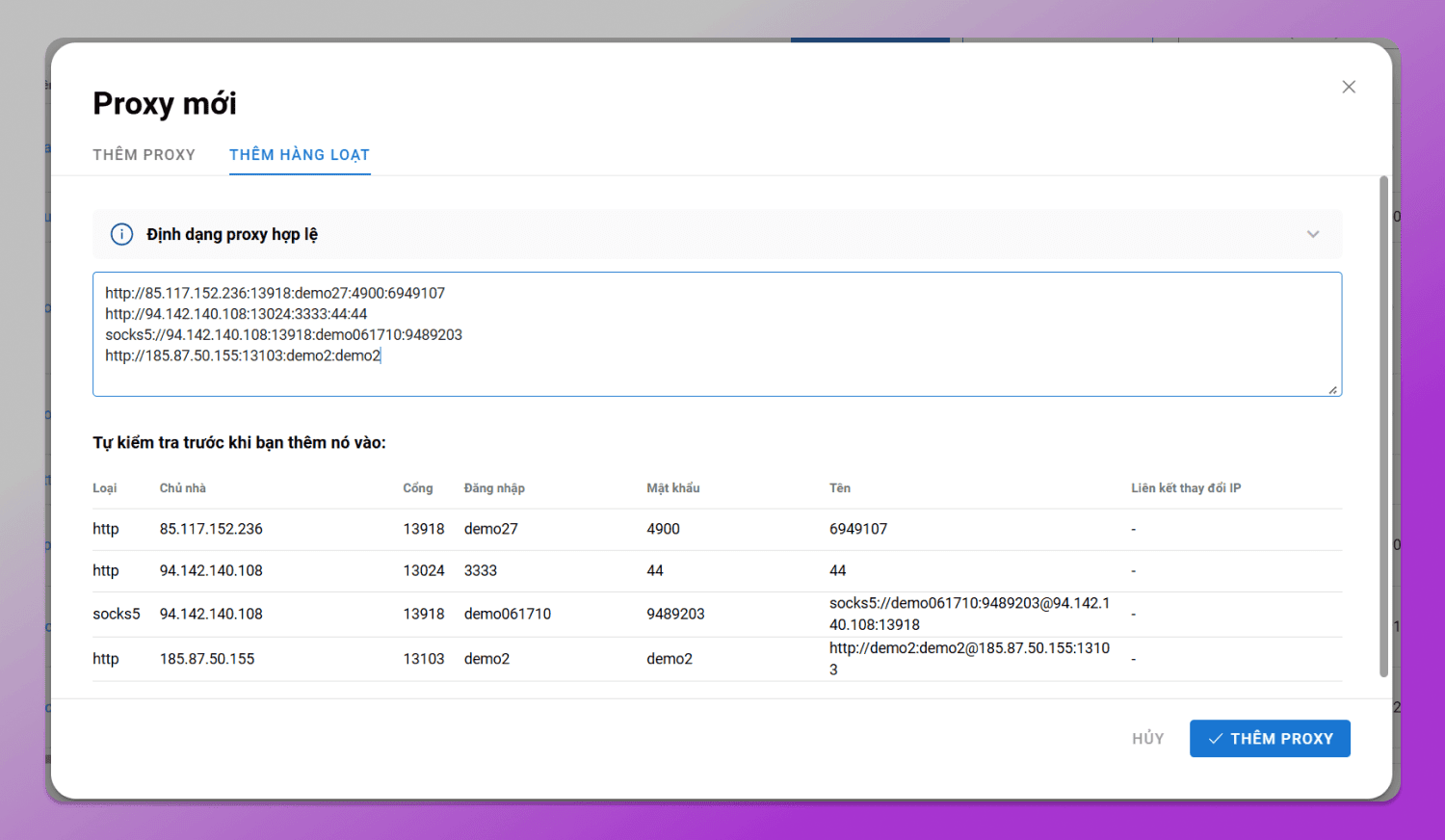 Mass proxy import Dolphin Anty