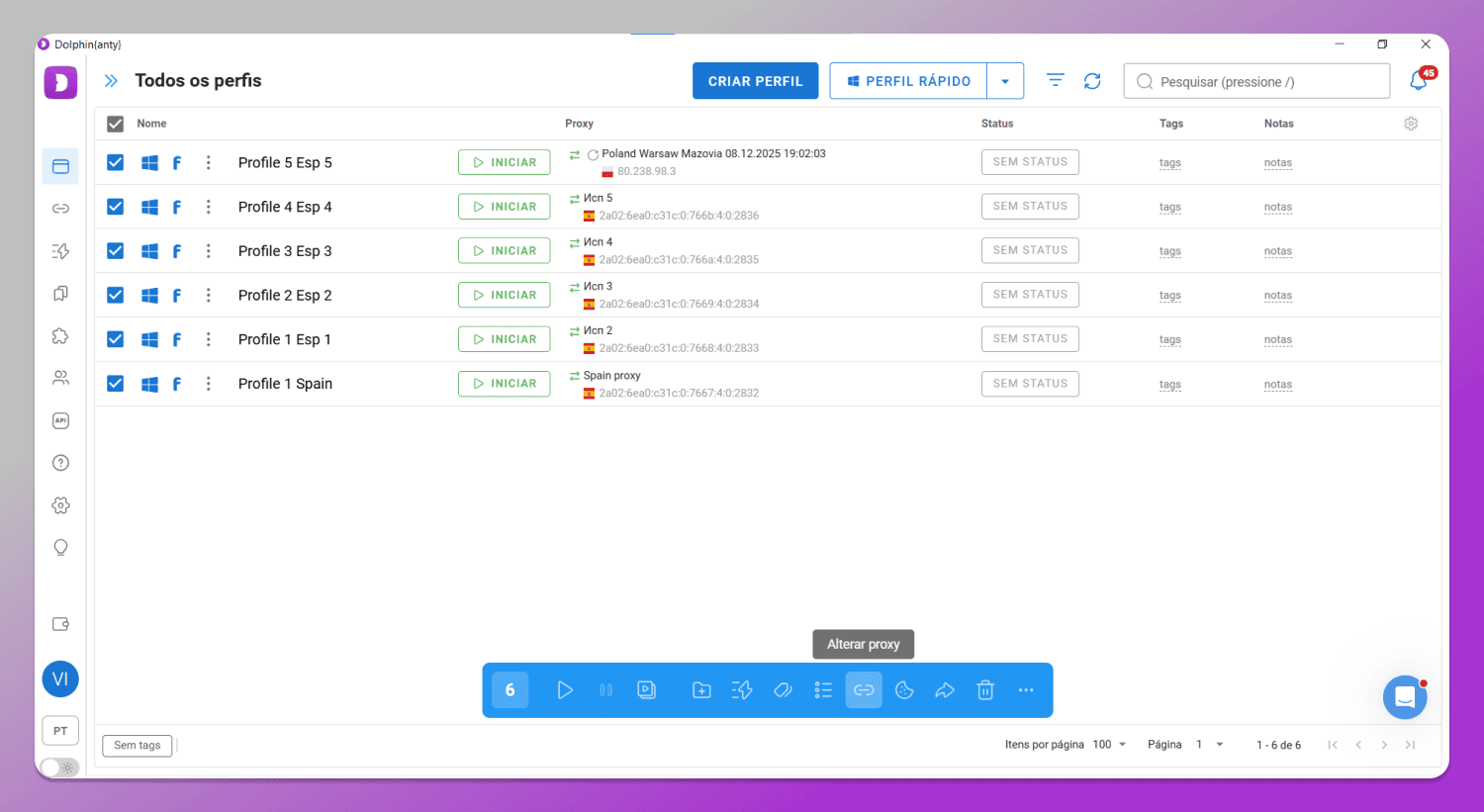Proxy assignment Dolphin Anty