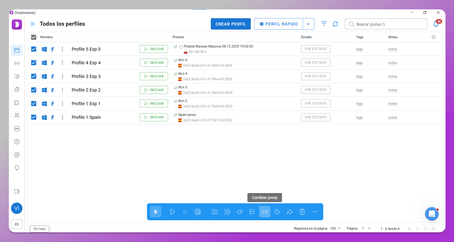 Proxy assignment Dolphin Anty